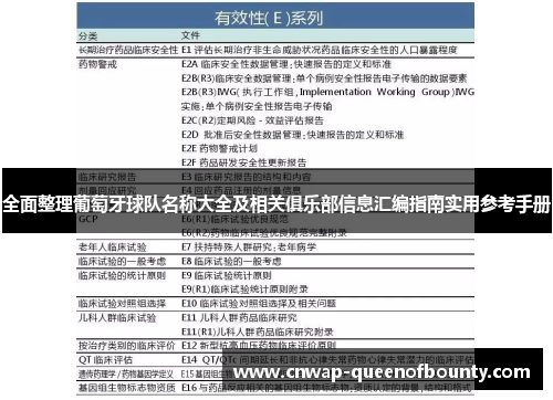 全面整理葡萄牙球队名称大全及相关俱乐部信息汇编指南实用参考手册 全面整理葡萄牙球队名称大全及相关俱乐部信息汇编指南实用参考手册